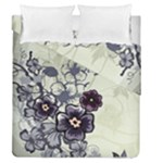 Purple Flower Art Duvet Cover Double Side (Queen Size)