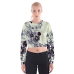 Purple Flower Art Cropped Sweatshirt