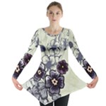 Purple Flower Art Long Sleeve Tunic 