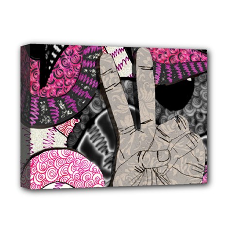 Peace Hand Art Deluxe Canvas 16  x 12  (Stretched)  from ArtsNow.com