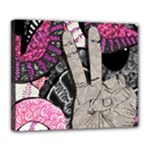 Peace Hand Art Deluxe Canvas 24  x 20  (Stretched)