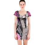 Peace Hand Art Short Sleeve Bodycon Dress