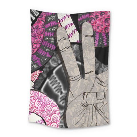 Peace Hand Art Small Tapestry from ArtsNow.com