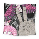 Peace Hand Art Square Tapestry (Large)