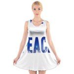 Peace Bird V-Neck Sleeveless Dress