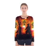 Ninja Sunset Women s Long Sleeve Tee