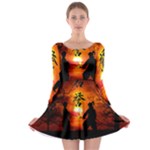 Ninja Sunset Long Sleeve Skater Dress