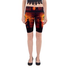 Ninja Sunset Yoga Cropped Leggings from ArtsNow.com