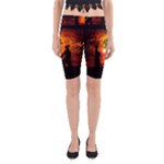 Ninja Sunset Yoga Cropped Leggings