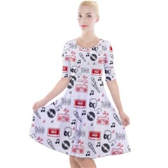 Quarter Sleeve A-Line Dress 