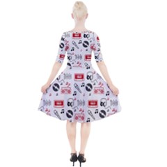 Quarter Sleeve A-Line Dress 