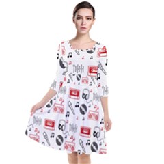 Quarter Sleeve Waist Band Dress 