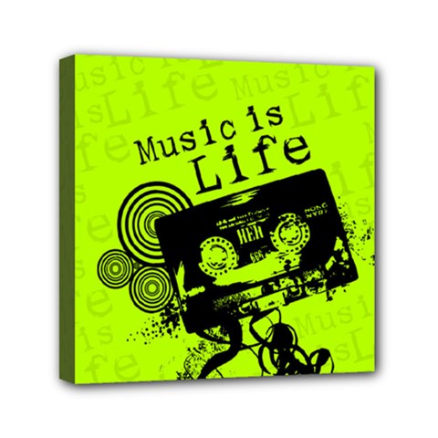 Music Is Life Mini Canvas 6  x 6  (Stretched) from ArtsNow.com