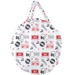 Music Is My Life Giant Round Zipper Tote