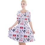 Music Is My Life Quarter Sleeve A-Line Dress