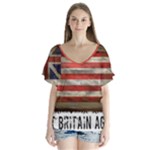 make america great britain again V-Neck Flutter Sleeve Top