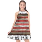 make america great britain again Halter Neckline Chiffon Dress 