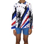 Statue of Liberty Kids  Long Sleeve Swimwear