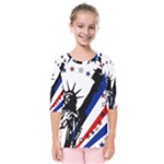 Statue of Liberty Kids  Quarter Sleeve Raglan Tee