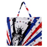 Statue of Liberty Zipper Large Tote Bag