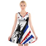 Statue of Liberty V-Neck Sleeveless Dress