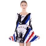 Statue of Liberty Long Sleeve Velvet Skater Dress