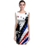 Statue of Liberty Sleeveless Velvet Midi Dress