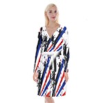 Statue of Liberty Long Sleeve Velvet Front Wrap Dress