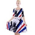 Statue of Liberty Quarter Sleeve A-Line Dress