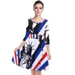 Statue of Liberty Quarter Sleeve Waist Band Dress