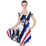 Statue of Liberty Cap Sleeve Midi Dress