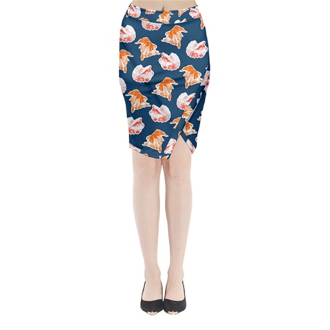 Betta Fish Midi Wrap Pencil Skirt from ArtsNow.com