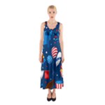 Usa 4th July America Independence Day Sleeveless Maxi Dress