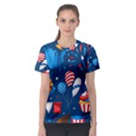 Usa 4th July America Independence Day Women s Sport Mesh Tee