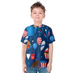 Usa 4th July America Independence Day Kids  Cotton Tee