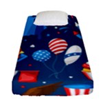 Usa 4th July America Independence Day Fitted Sheet (Single Size)