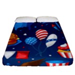 Usa 4th July America Independence Day Fitted Sheet (Queen Size)