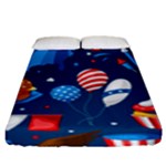 Usa 4th July America Independence Day Fitted Sheet (King Size)