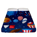 Usa 4th July America Independence Day Fitted Sheet (California King Size)