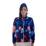 Usa 4th July America Independence Day Women s Hooded Windbreaker