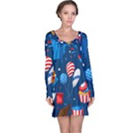 Usa 4th July America Independence Day Long Sleeve Nightdress