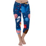 Usa 4th July America Independence Day Capri Winter Leggings 