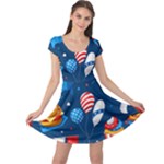 Usa 4th July America Independence Day Cap Sleeve Dress