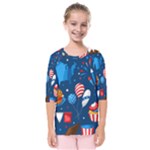 Usa 4th July America Independence Day Kids  Quarter Sleeve Raglan Tee