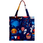 Usa 4th July America Independence Day Zipper Grocery Tote Bag