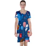 Usa 4th July America Independence Day Short Sleeve Nightdress