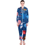 Usa 4th July America Independence Day Hooded Jumpsuit (Ladies)