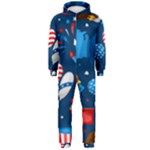 Usa 4th July America Independence Day Hooded Jumpsuit (Men)