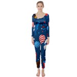 Usa 4th July America Independence Day Long Sleeve Catsuit