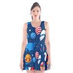 Usa 4th July America Independence Day Scoop Neck Skater Dress